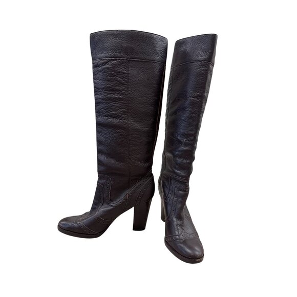 Michael Kors Womens Brown Knee High Leather Riding Boots 10M SKU 7079 - Picture 2 of 15